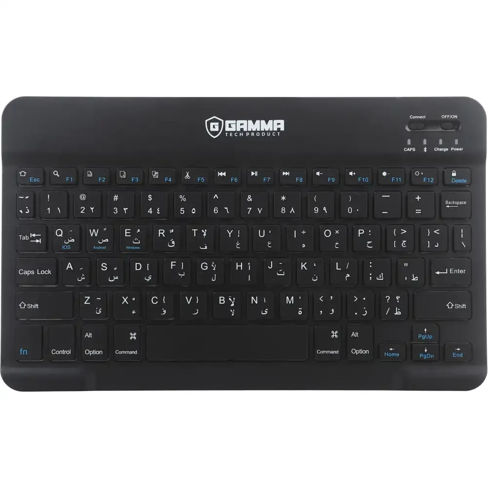 Gamma K-330 Wireless Keyboard, Arabic/English, Rechargeable Battery, with Type-C Charging Cable - Black