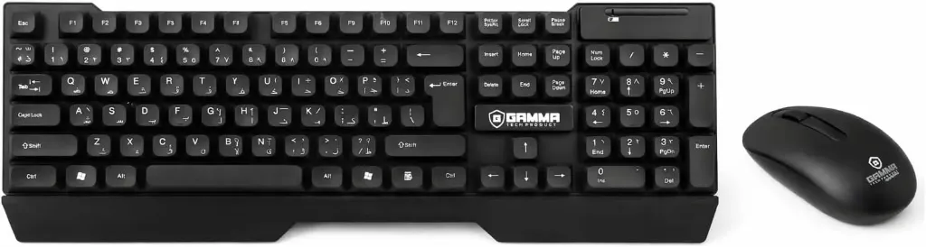 2.4GHz Wireless Keyboard and Mouse Combo, Full-Size Keyboard with 104 Buttons and 1200 DPI Optical Mouse, 10-Meter Transmission Range, Model K-525