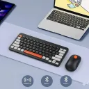 PT-680 Dual Mode Bluetooth & Wireless Keyboard and Mouse Set - 3 Multi-Device (2.4G / BT1/ BT2) -10M Distance - (AR/ENG) Key - One USB Receiver for combo - PC/Laptop (Black)