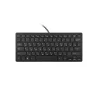 K-1000 Mini Wired Portable Desktop Keyboard, 78 Keys Mini USB Keyboard, Chocolate Keycap, Black