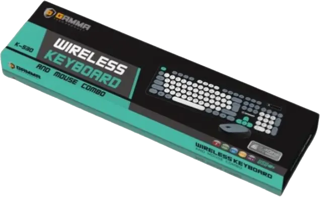Wireless keyboard and mouse set, multi-colored, model K-530